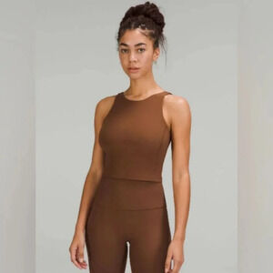 Lululemon Align Ribbed High-Neck Tank Top Roasted Brown